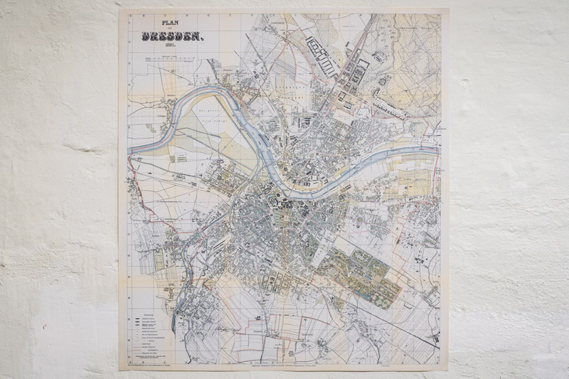 Poster Stadtplan Dresden 1891