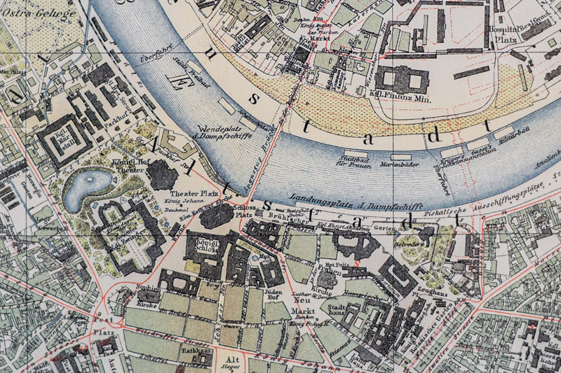 Poster Stadtplan Dresden 1891